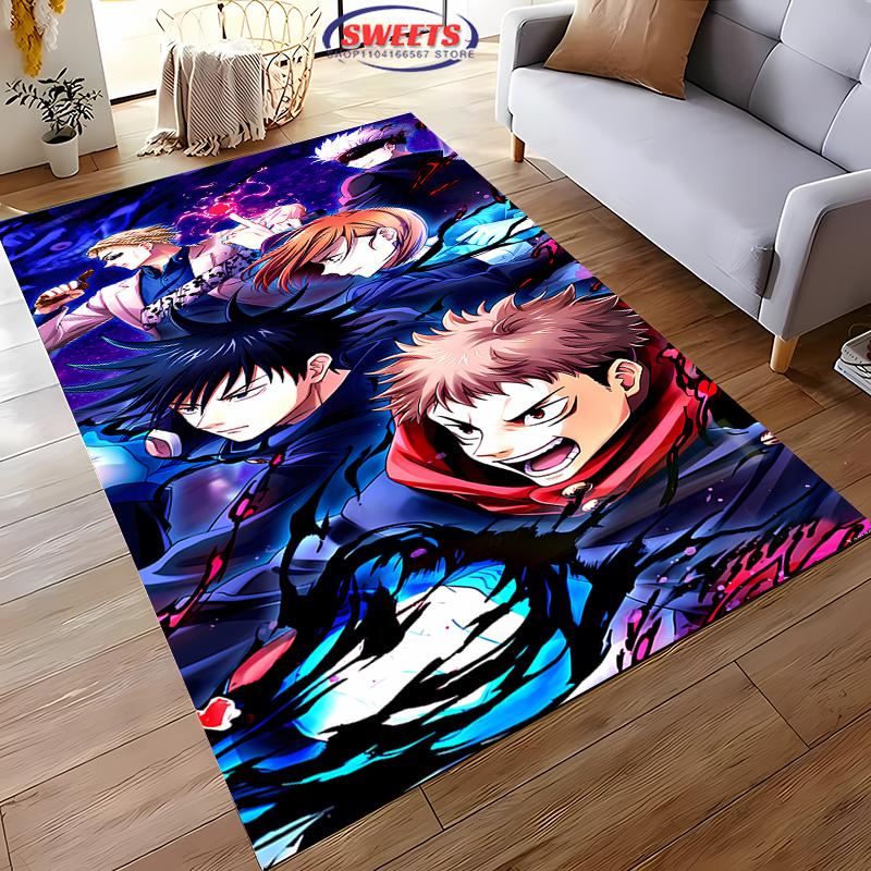 Jujutsu Kaisen Yuji Itadori Carpet! Bedroom Floor Living Room Bed Mat,Non-slip Exquisite Home Decor,Durable Machine Washable Rug