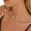 Europeisk og Amerikansk Gullbelagt Zirkon Bokstav Anheng Halskjede
