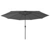 VidaXL Garden Parasol with LED Lights and Metal Pole, Patio Sunshade, Sun Shelter, Terrace Parasol 312532