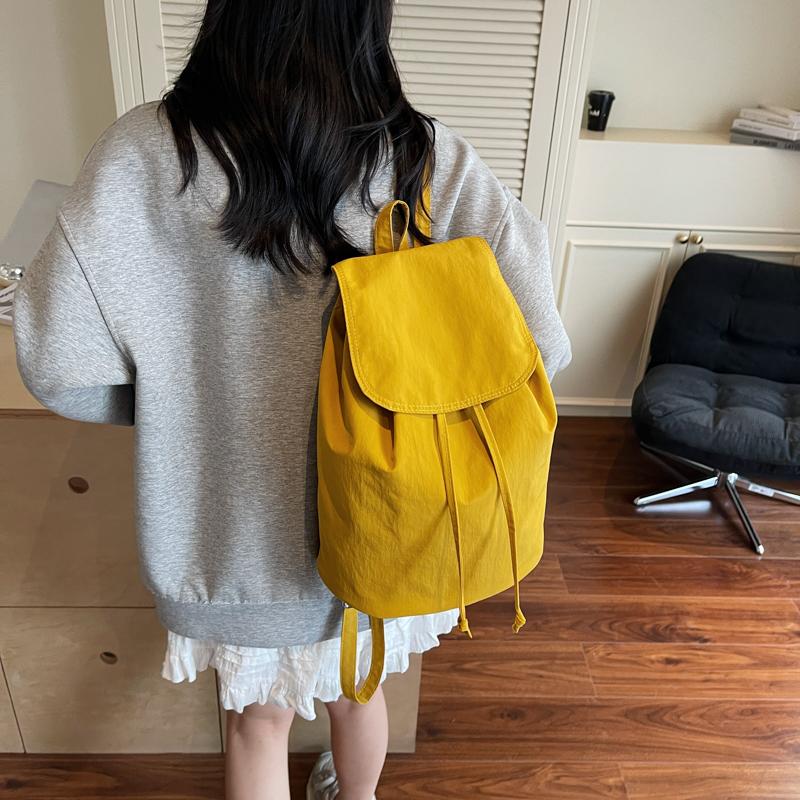 Solid Color Backpack Women's Commuter Bag Student Schoolbag Outdoor Backpack