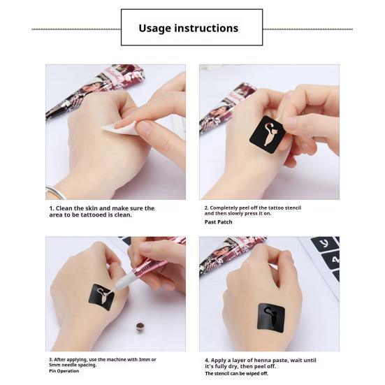 Henna Tattoo Stencil, Reusable DIY Tattooing Template, Floral Animal Patterns Stencil for DIY Indian Temporary Tattoos Music Festivals Body Art