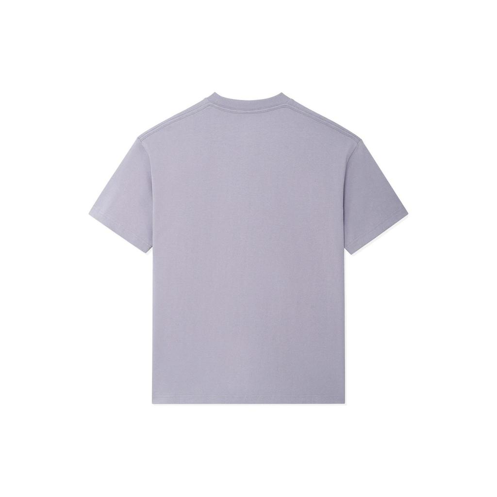 Li-Ning Neon Cartoon Print Loose Short Sleeve T-Shirt Unisex Tops Smoky-Purple AHSSC47-2