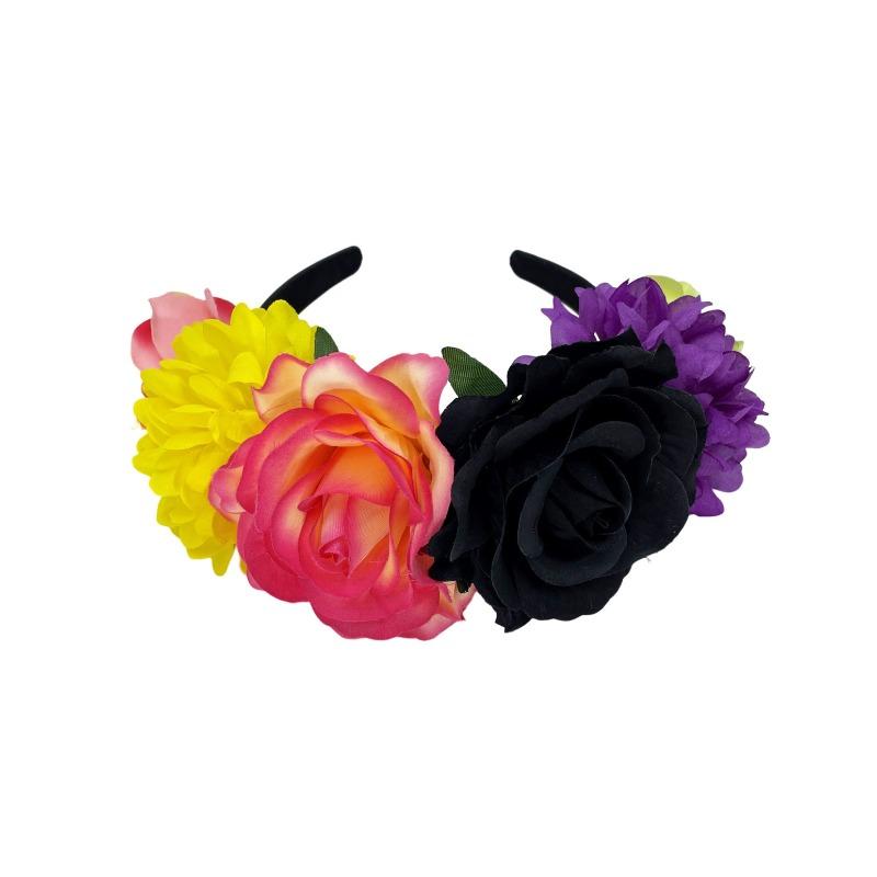 Simulation flower chrysanthemum headband big rose head buckle fashionable flannel large flower headdress