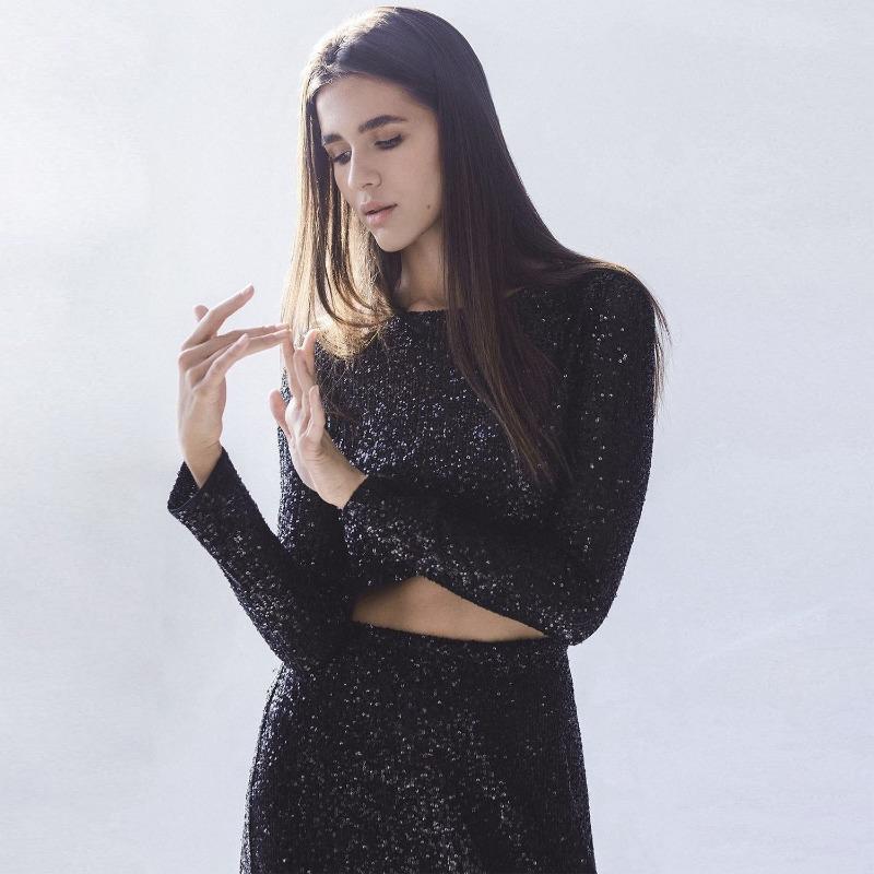 Women's Long Sleeve Sequins Casual Short Top