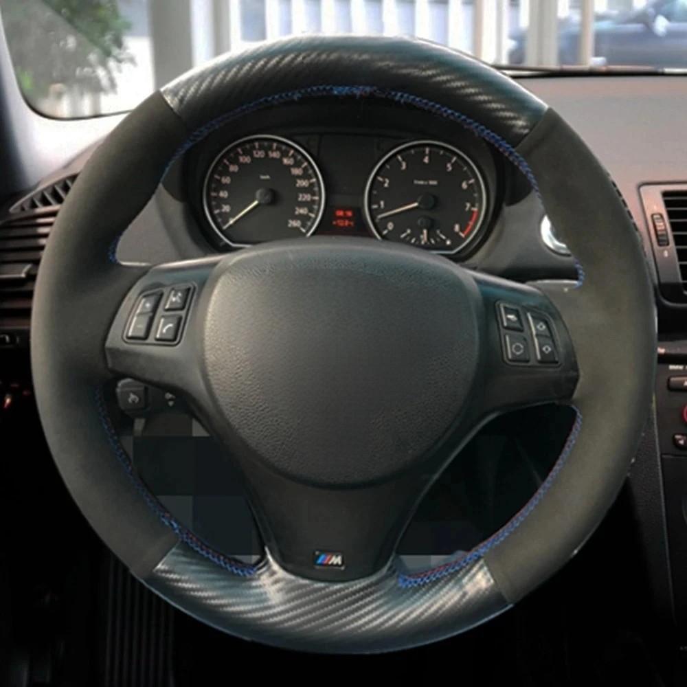 Ized Car Steering Wheel Cover Black Suede Steering Wheel Braid For BMW M Sport M3 E90 E91 E92 E93 E87 E81 E82 E88 X1 E84