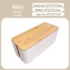 "Wood Grain Multi-Function Desktop Cable Organizer Box"