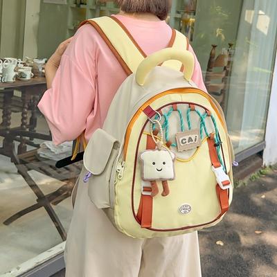 College Style Schoolbag Female Junior High School Fashion Retro Large Capacity Backpack Cute Versatile College Student Travel Backpack