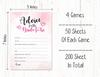 Inkdotpot Bachelorette Party Games Set Bundle Of 4(50 Sheets Each) W Miss To Mrs Gold Banner Watercolor Splash Fun Bridal Shower Games