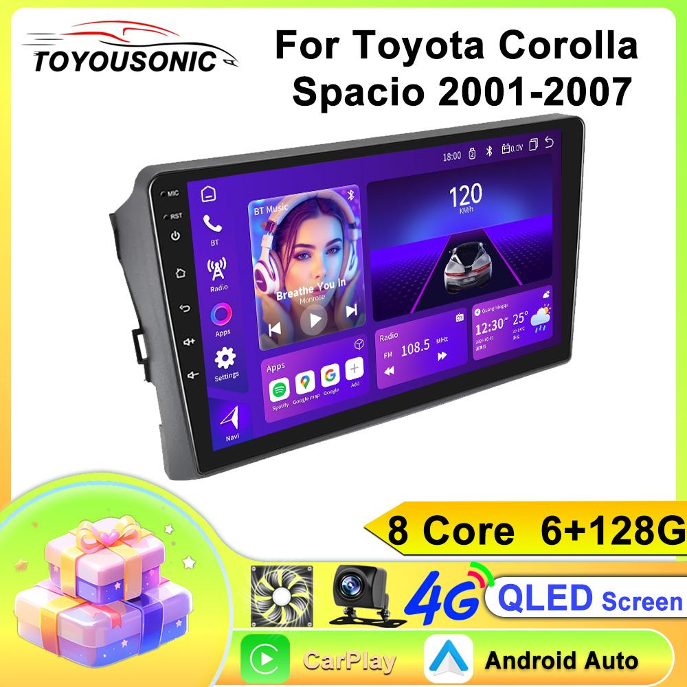 Android Car Multimedia Player For Toyota Corolla Spacio 2001-2007 GPS Navigation CarPlay 4G Head Unit Stereo Video Player