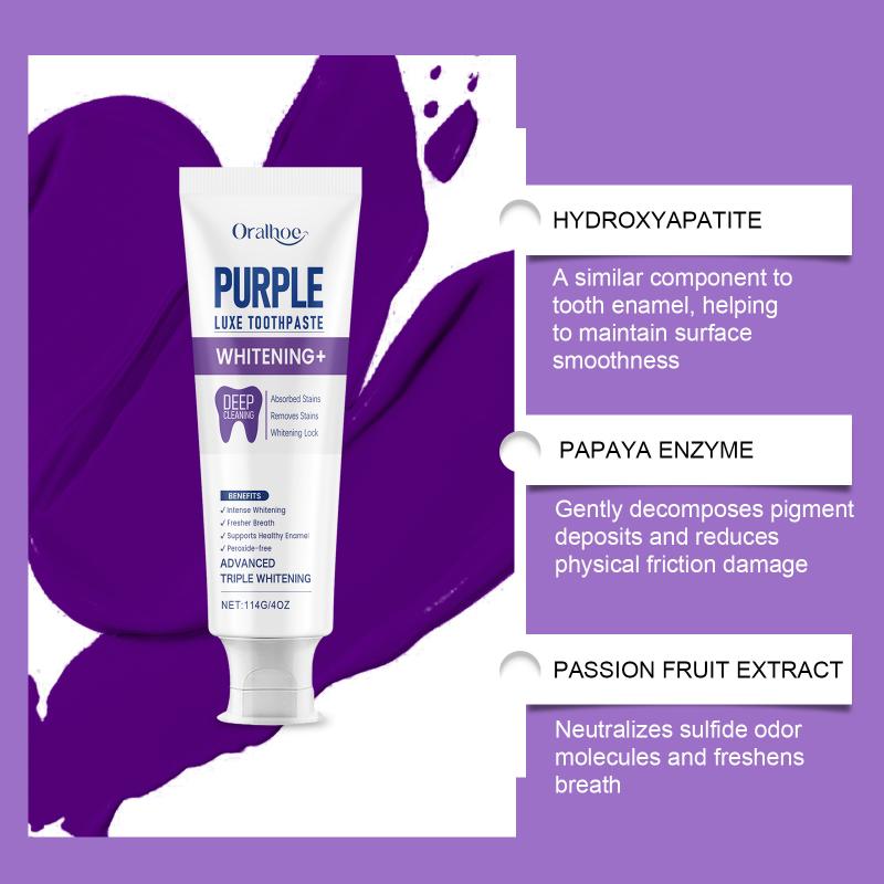 Purple Color Toothpaste Removal Plaque Stain Dental Bleaching Cleaning Oral Hygiene Fresh Breath Whitening Toothpaste