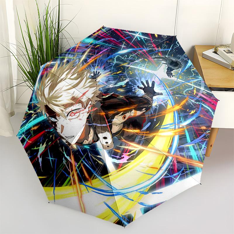 

1pc Kengan Ashura Outdoor Umbrella - Automatic Opening/Closing, Portable 3-Fold Design with 8-Bone Iron Frame, Perfect Gift for Fans, Travelers, Daily