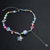 Colorful  Beaded Colored Heart Choker Necklace Adjustable Clavicle Chain for Women Girl Cute Handmade Boho- Jewelry