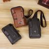 Pánská kožená ledvinka, velká kapacita, opasek, hnědé tašky přes rameno, crossbody tašky, vícevrstvá spona, taška na mobilní telefon, ledvinka