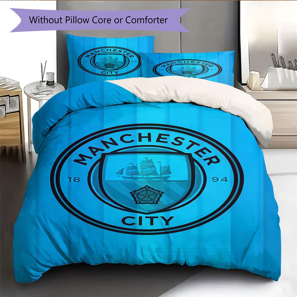 Pure MCFC Pride Bedding Quilt Set Quilt Cover Pillowcase Home Decoration Birthday Gift (1 * Duvet Cover + 2 * Pillowcase, Without Core)