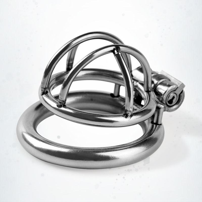 MoDi Kleines Penisschloss für Männer, Peniskäfig aus Edelstahl, Keuschheitsgürtel, Penisschloss, erotische Bondage, Treue für den Ehemann, großer Peniskäfig aus Metall