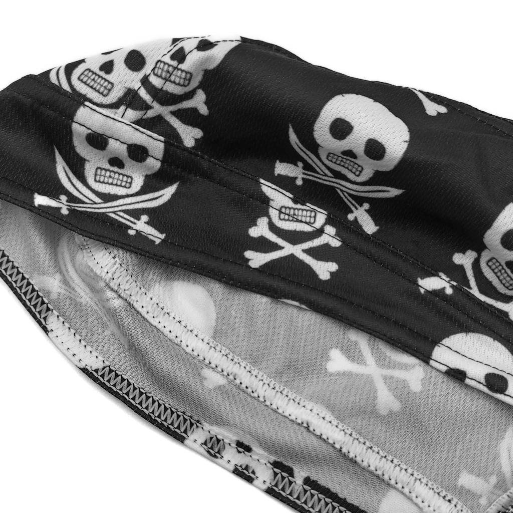 Trifong Bandana Cap Men's Quick Dry Sweat Absorption Black Bandana Adult Hat Bandana UV Cut Sweat Stopper Breathable Material Pirate Do-rag