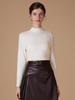 Velvet Women's Half-High Neck Self-Heating Brushed Slim Long-Sleeve Winter Top