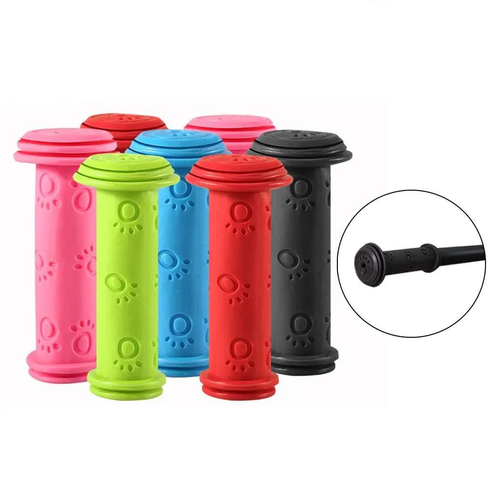 Gummihandtag Cykelstyrehandtagsskydd Anti-halk Cykel Trehjuling Skateboard Scooter För Barn Barn Blå Röd