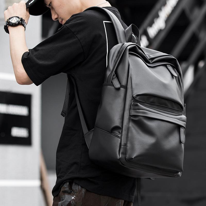 MOYYI Herren Leder Minimalistischer Laptop-Rucksack – Lässige Mode für Studenten und Reisende