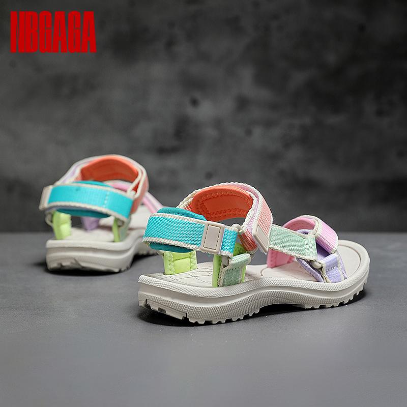Girls Outdoor Sandals Summer Lightweight Breathable Walking Beach Shoes Open-Toe Comfortable Outdoor Sport Sandals for Kids