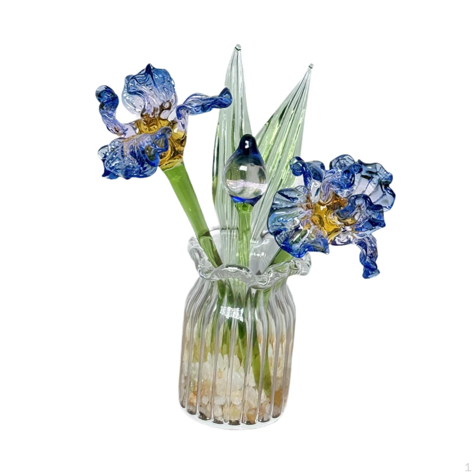 

Коллекционная стеклянная фигурка цветов с вазой для мамы и сестры Style B