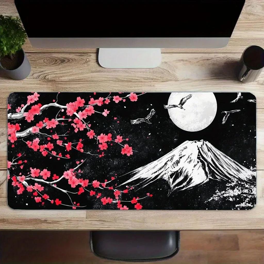 Sakura Tower Fuji Mouse Pad Large Computer Office Gaming Desk Pads 400x900mm Rubber Carpet Mousepad Antislip Gamer Keyboard Mat
