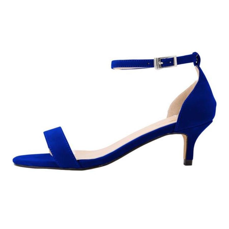 Verão quente saltos baixos moda feminina sandálias de casamento salto alto dedo do pé aberto fivela de casamento bombas de veludo