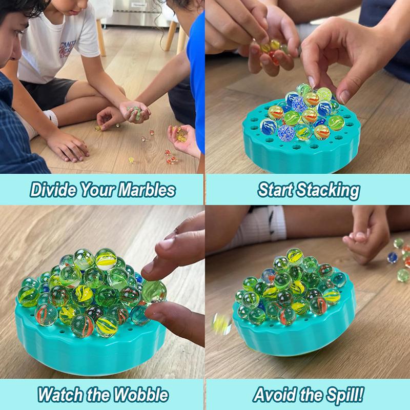 Kid Marbles Balance Board Game Wobble Marble Stacking Challenge Social Game Logical Thinking Indoor Interactive Tabletop Toy