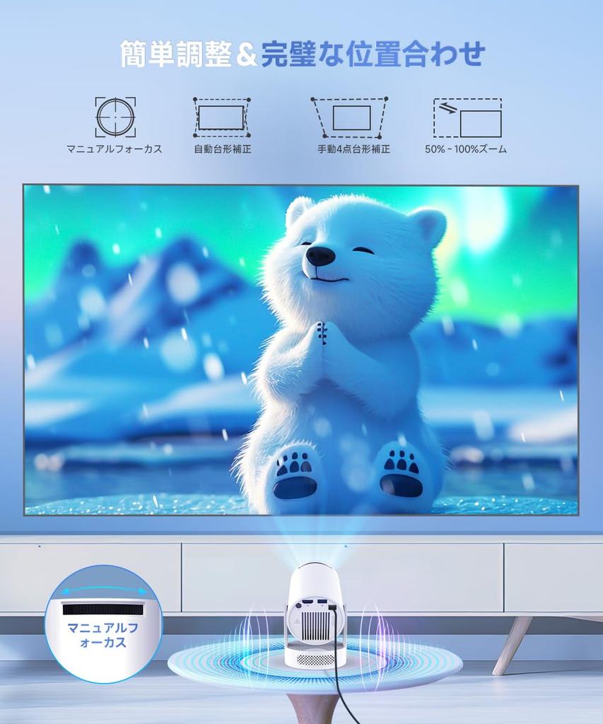 Magcubic Projector for Home Use HIFI 3D Compact Bluetooth Ceiling 4K Automatic Keystone Easy Connects To DVD PS and Makes a Great Includes Japanese