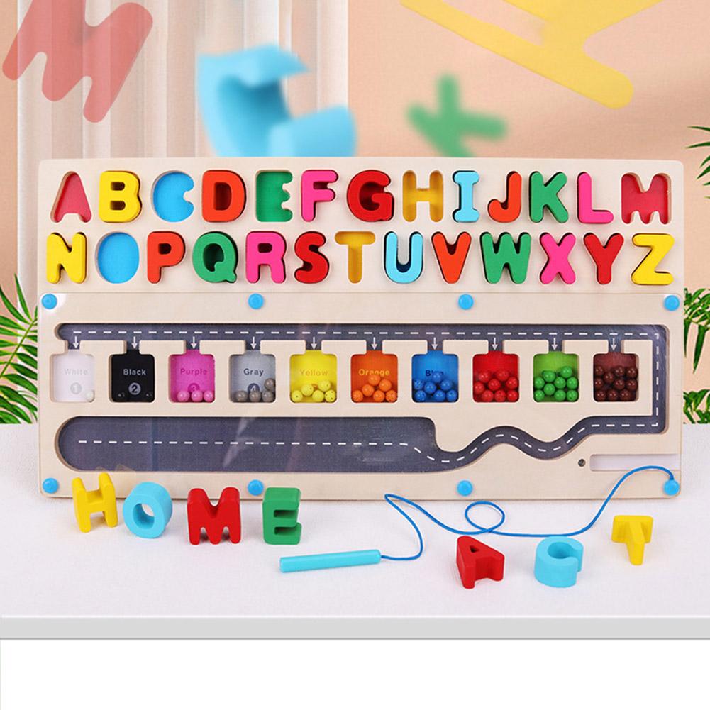 2 in 1 Montessori Alphabet Learning Puzzle Toy Color Matching Learning Counting Puzzle Board Counting Matching Toys for Toddlers