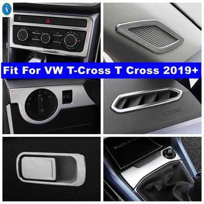 Säule A Lautsprecher / Handschuhfach / Mittelkonsolenabdeckung Zierleiste Passend für VW T-Cross T Cross  -  Silbernes Zubehör