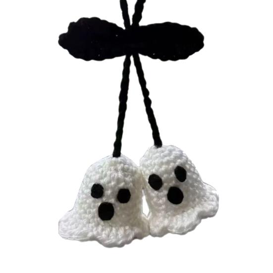 1 Pair Ghost Pendants Crochet Car Mirror Hanging Accessories