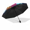 1pc Colorful Neon Sugar Skull Artwork Umbrella with Plastic Handle,Suitable for All Seasons Home Travel Outdoor UmbrellaDD1469