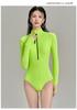 Bañador de Manga Larga de Secado Rápido con Cuello Alto para Mujer - Protector Solar, de una Pieza para Surf, Buceo, Snorkel, Vacaciones en la Playa