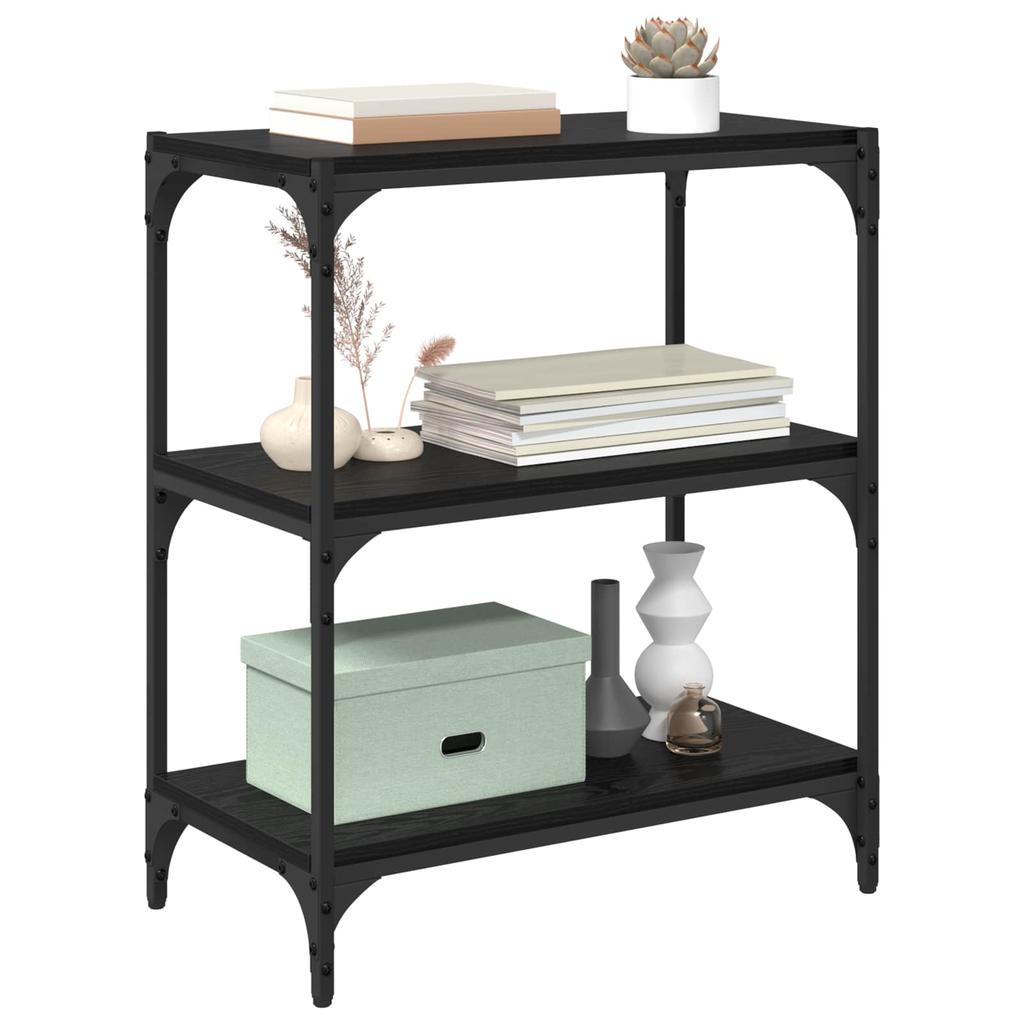 Bookshelf Black Oak Effect 60 X 33 X 70.5 Cm