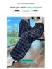 2026 Autumn Women's Retro Plaid High Waist Wide Leg Pants - Two-Way Casual & Sporty Wear