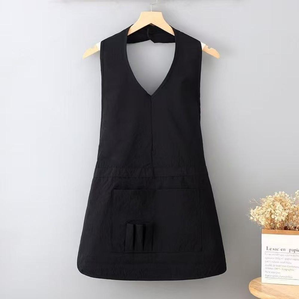 Durable One-piece Halter Aprons TPER Waterproof Hairstylist Apron Breathable Stain-resistant Salon Apron for Beauty Salon
