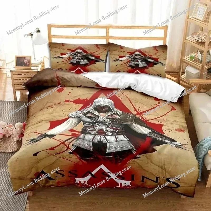 Game A-Assassin S Creed Art Bedding Set Gamer Duvet Cover Set Adult Boys Bedroom Single Double King Size Comforter Quilt Cover