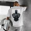 2026 The Mans Multicolor Tshirt with Black Panther Pattern and Striped Background Design Is A Surprising Casual Streetwear