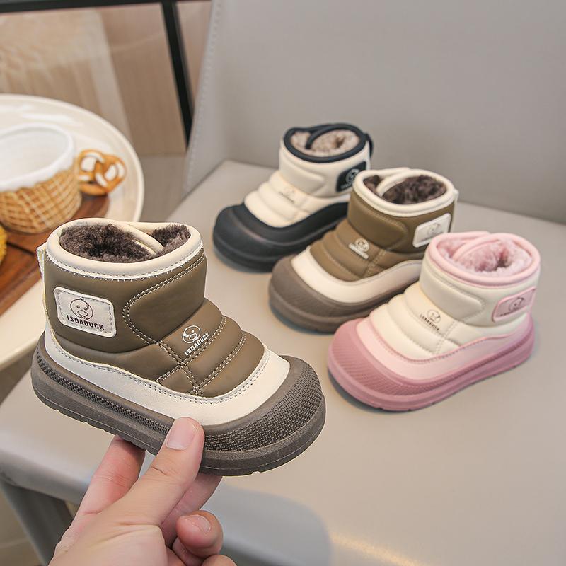 Zimní plyšové sněhule pro děti Hřejivé bavlněné boty pro chlapce a dívky Vodotěsné dětské zimní boty Sametová obuv