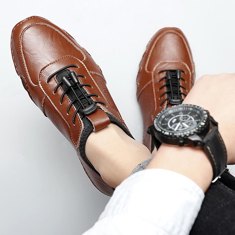Fashion Autumn Sneakers for Men Fashionable Leather Shoes with A Casual Flat Soft Bottom Original Men's Sneakers Comfortable Loafer Men