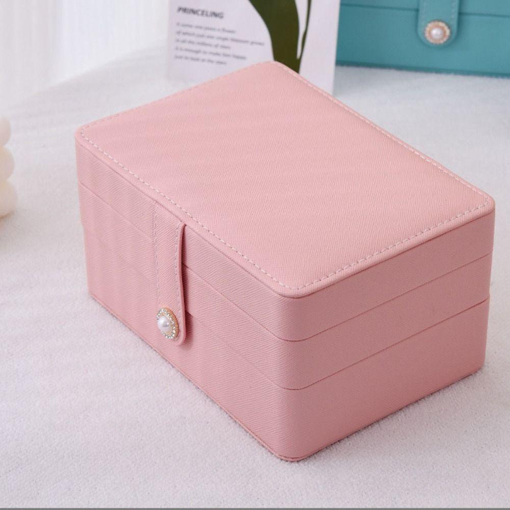 Multilayer Jewelry Holder PU Jewelry Storage Case Fashion Square Jewelry Box  Travel