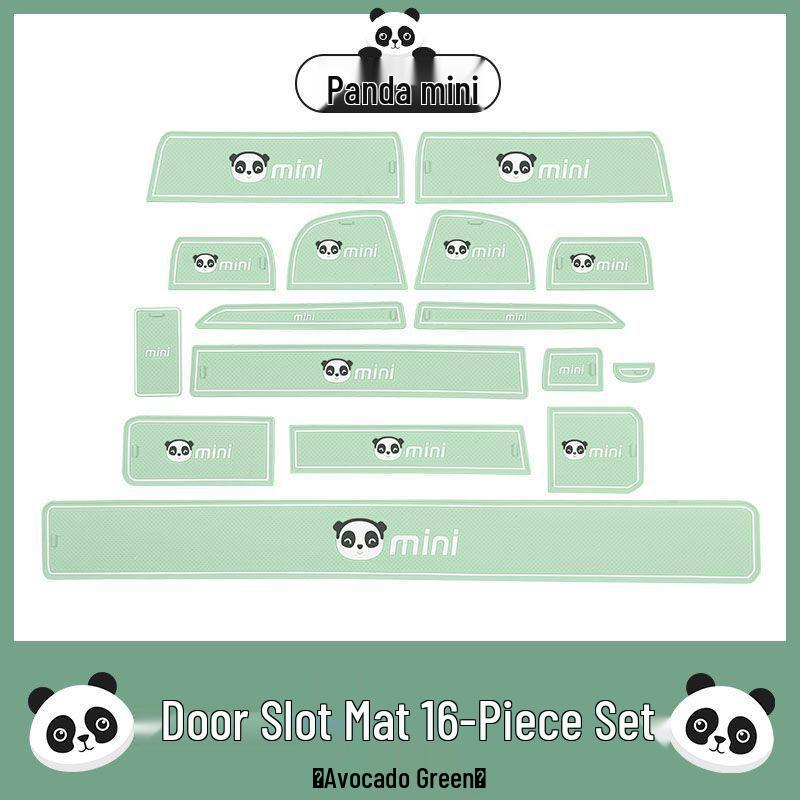 

Panda MINI Car Interior Sunshade Pad & Anti-slip Mat Set for Console and Doors Avocado