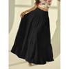 Women's Fashionable Layered Long Skirt Casual Solid Color Elastic Waist Women Half Skirt Holiday Date Vacation