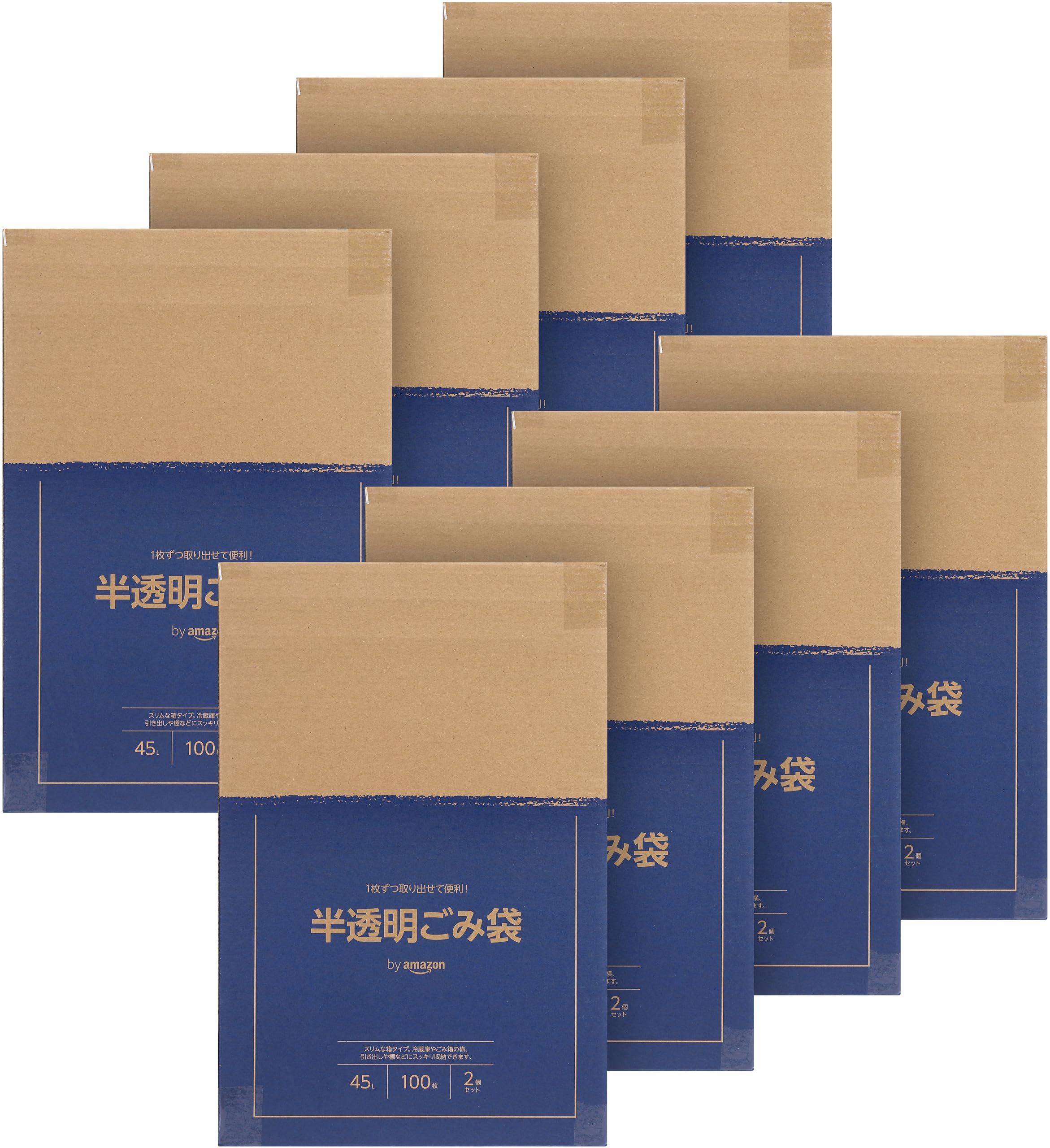 

от Amazon Мешки для мусора полупрозрачные типа Shakashaka 45 л 800 листов x 8 [Распродажа коробок] (100 коробок)