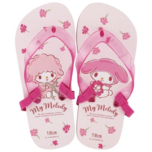skater kids beach sandals my melody flower art sanrio 18cm sdbe18-a