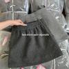Women's 2025 Korean Style Grey Wool Blend High Waist A-line Mini Skirt - Versatile and Slimming for Autumn/Winter