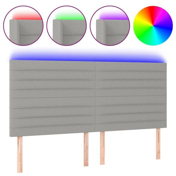 VidaXL LED Headboard Bedroom Furniture Double Bed Accessory Head of Bed Frame Interior Light Grey 3122578