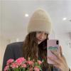 Women Winter Soft Faux Mink Fur Knitted Beanie, Japanese & Korean Style Warm Thick Cashmere-Like Rolled Edge Hat, Cozy Fluffy Purple Knit Cap