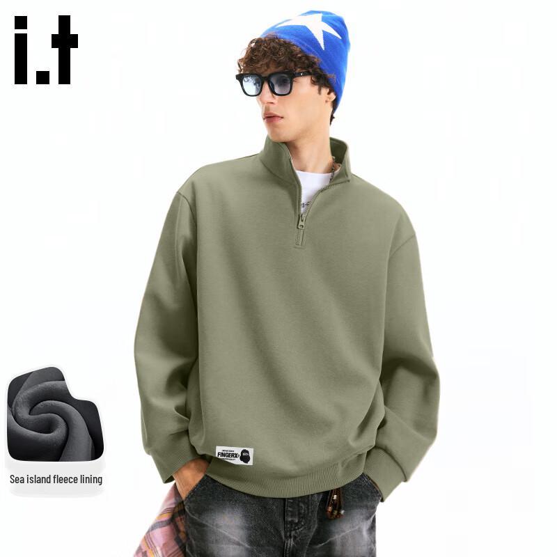 Fingercroxxit Men's American Street Style Half-Zip Sweatshirt